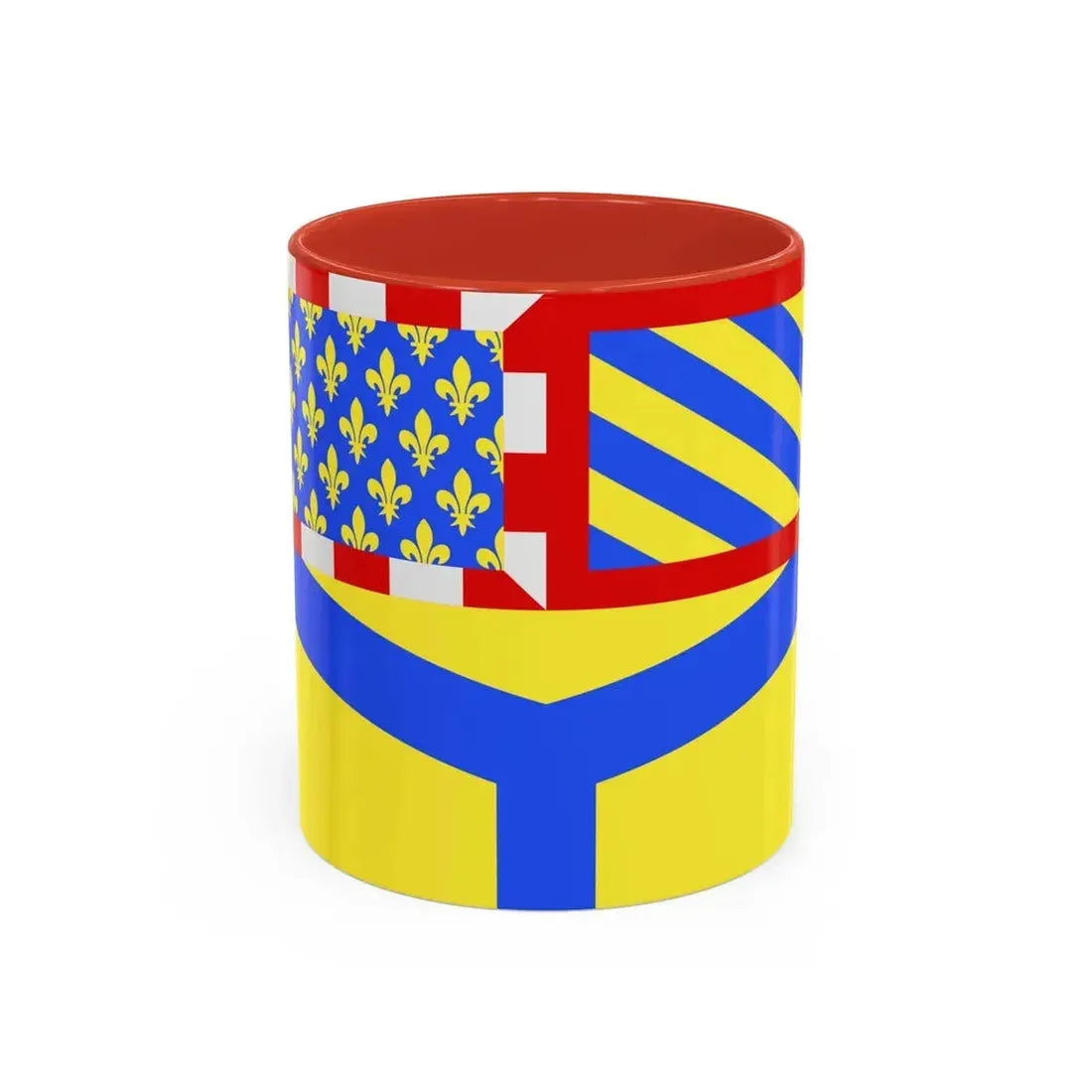 Flag of Yonne France 2 - Accent Coffee Mug 11oz Red - Go Mug Yourself