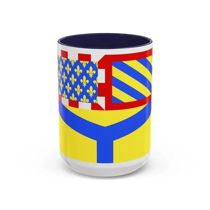 Flag of Yonne France 2 - Accent Coffee Mug 15oz Navy - Go Mug Yourself