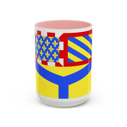Flag of Yonne France 2 - Accent Coffee Mug 15oz Pink - Go Mug Yourself