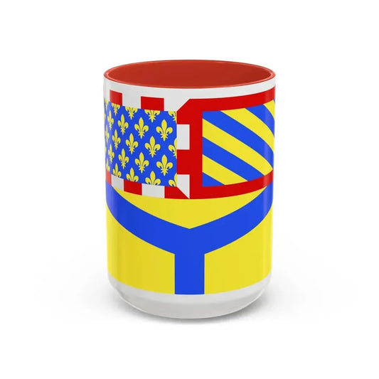 Flag of Yonne France 2 - Accent Coffee Mug 15oz Red - Go Mug Yourself