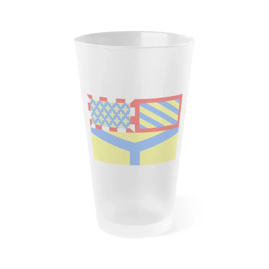 Flag of Yonne France 2 - Frosted Pint Glass 16oz 16oz Frosted - Go Mug Yourself