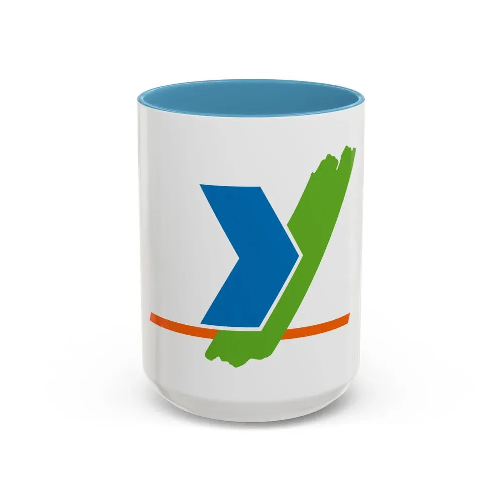 Flag of Yonne France - Accent Coffee Mug 15oz Light Blue - Go Mug Yourself