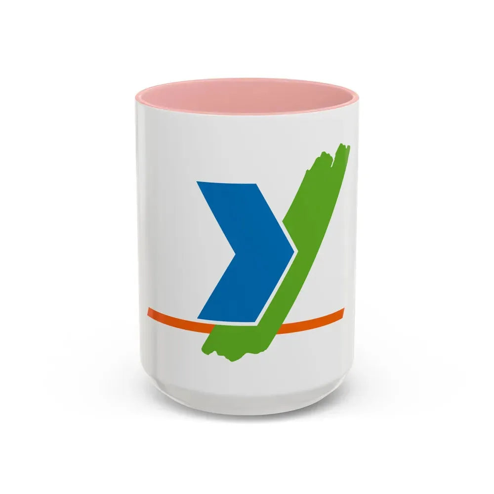Flag of Yonne France - Accent Coffee Mug 15oz Pink - Go Mug Yourself