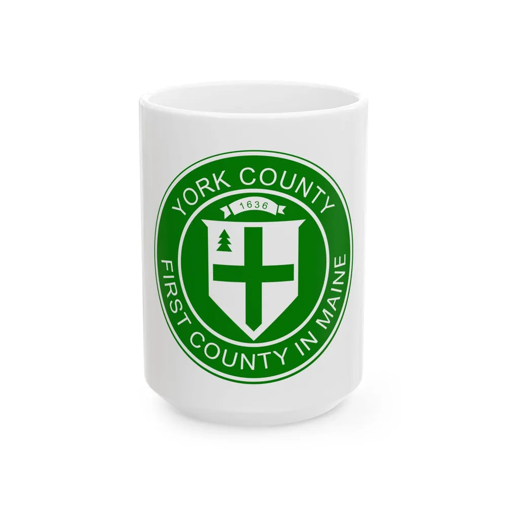 Flag of York County Maine (United States) White Coffee Mug 15oz - Go Mug Yourself