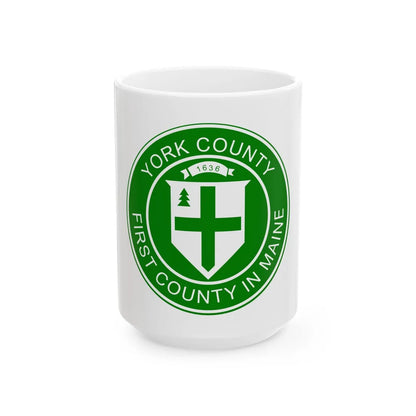 Flag of York County Maine (United States) White Coffee Mug 15oz - Go Mug Yourself