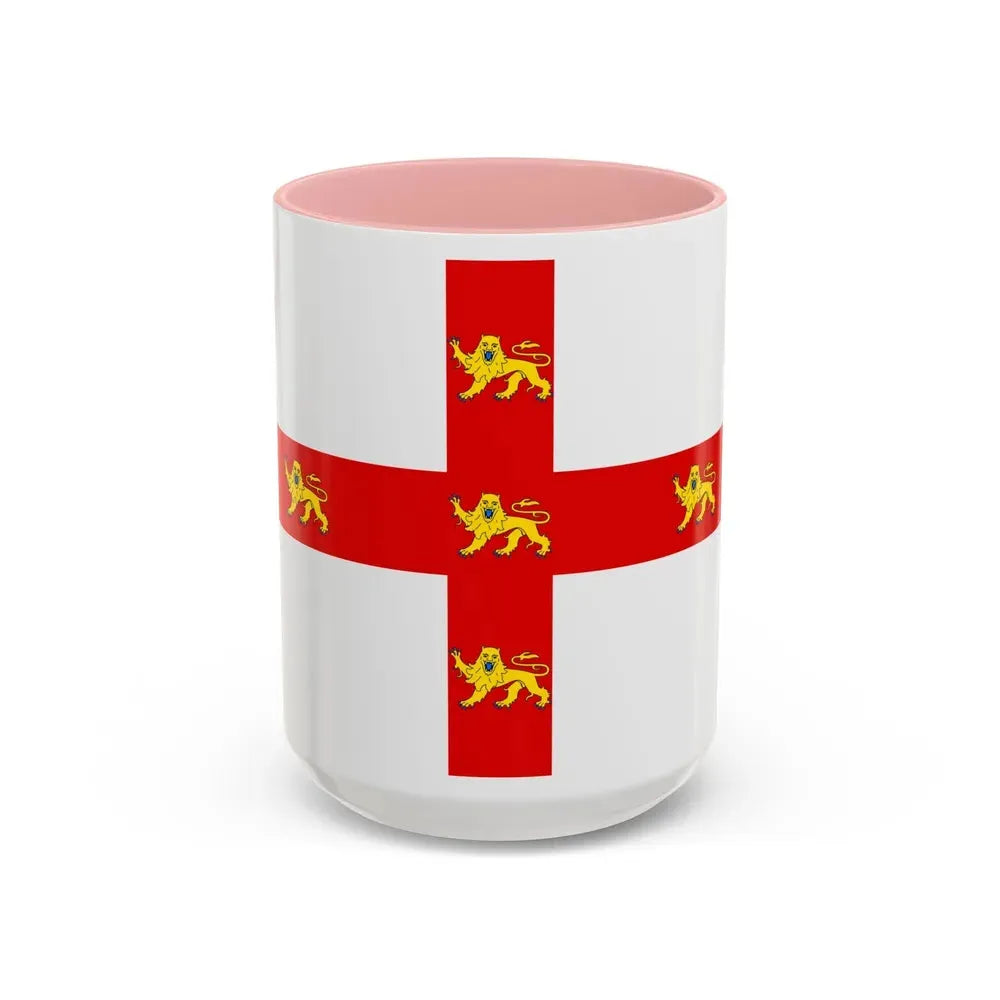 Flag of York UK - Accent Coffee Mug 15oz Pink - Go Mug Yourself