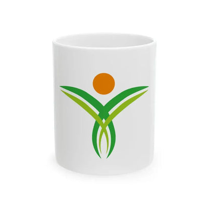 Flag of Yufu Oita no text (Japan) White Coffee Mug 11oz - Go Mug Yourself