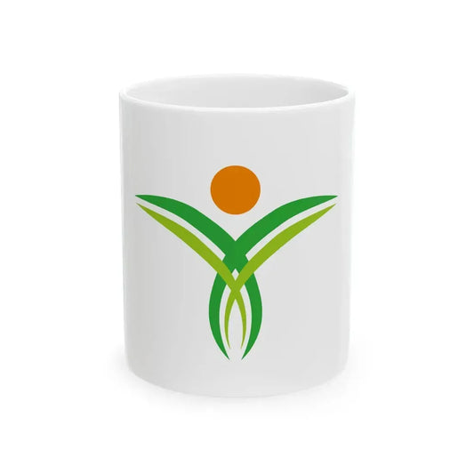 Flag of Yufu Oita no text (Japan) White Coffee Mug 11oz - Go Mug Yourself