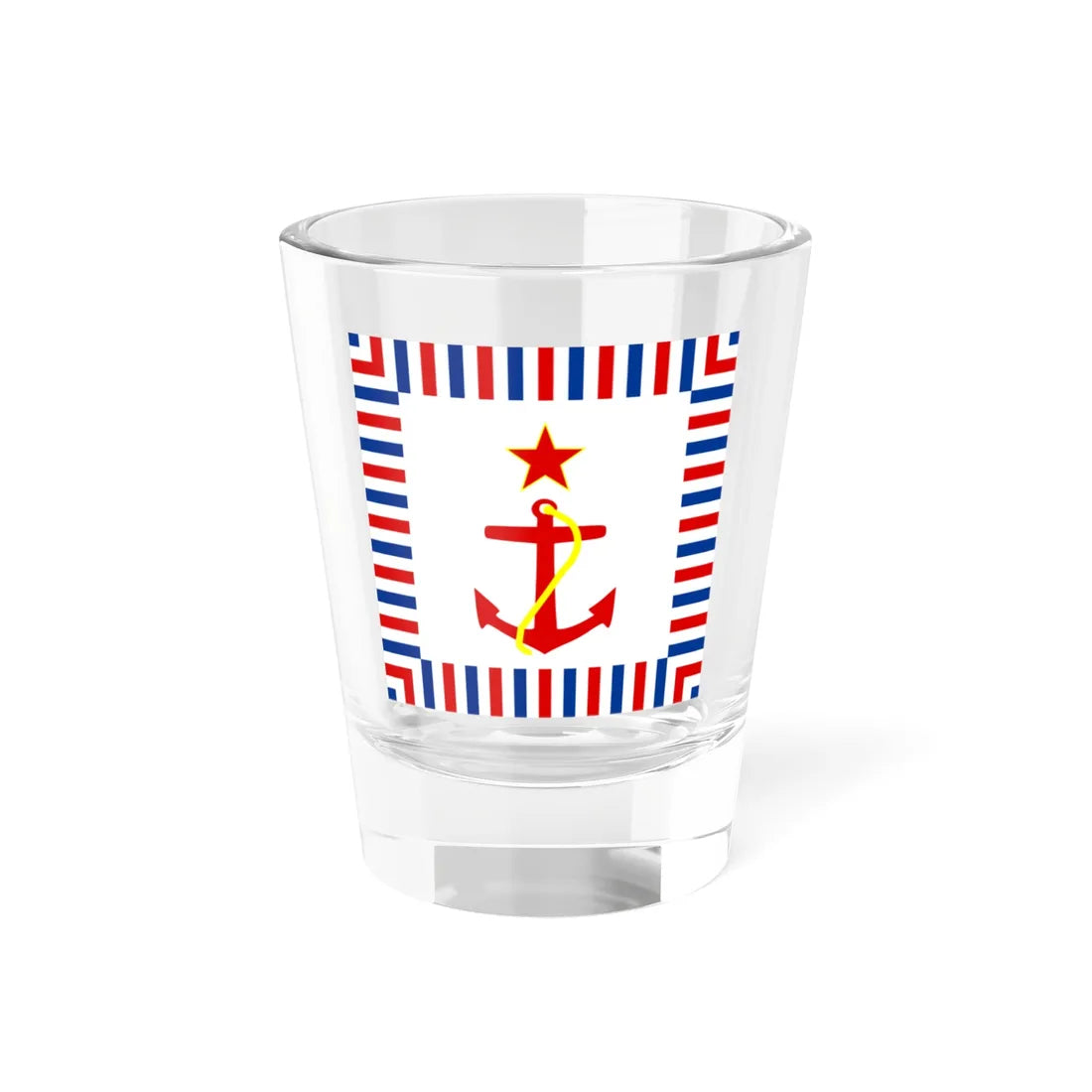 Flag of Yugoslav Commander of the Navy (Yugoslavia) Shot Glass 1.5oz 1.5oz - Go Mug Yourself