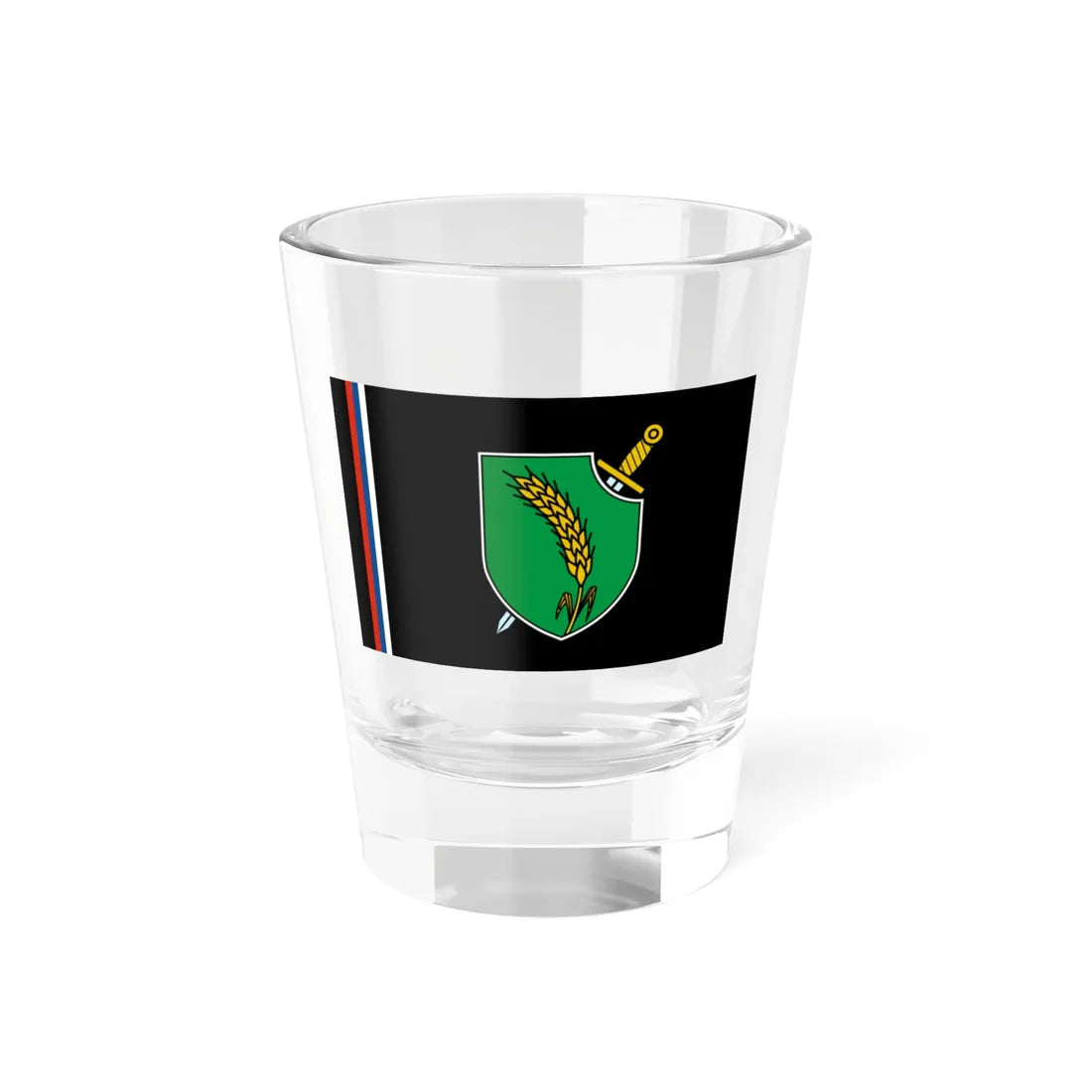 Flag of Yugoslav National Movement (Serbia) Shot Glass 1.5oz 1.5oz - Go Mug Yourself