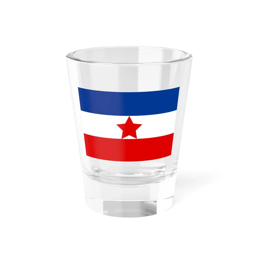 Flag of Yugoslavia 1943-1946 3-2 (Yugoslavia) Shot Glass 1.5oz 1.5oz - Go Mug Yourself