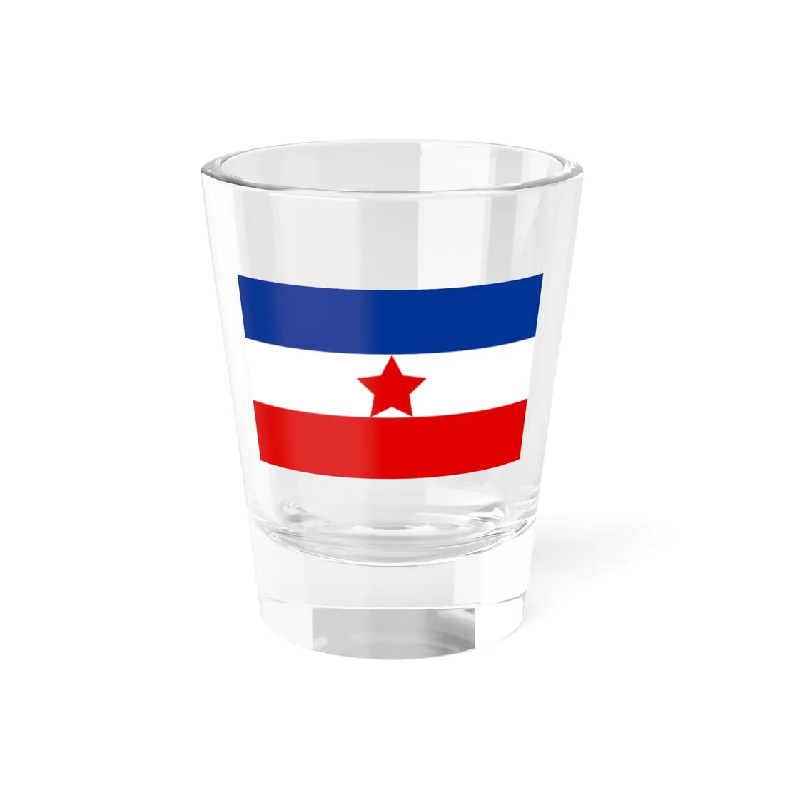 Flag of Yugoslavia 1943-1946 3-5 (Bosnia and Herzegovina) Shot Glass 1.5oz 1.5oz - Go Mug Yourself