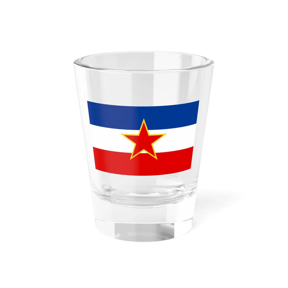 Flag of Yugoslavia 1946-1992 3-5 (Yugoslavia) Shot Glass 1.5oz 1.5oz - Go Mug Yourself