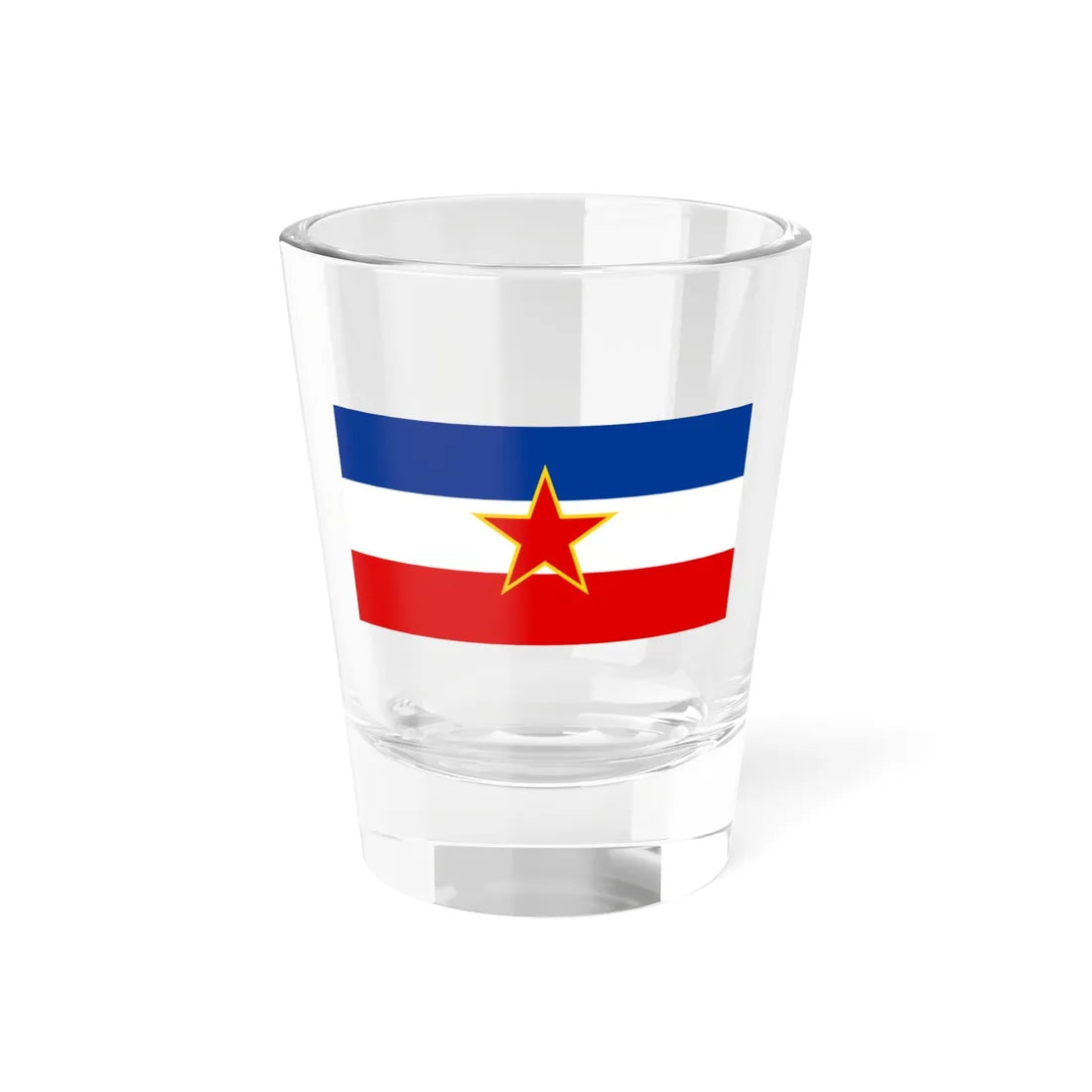 Flag of Yugoslavia 1946-1992 (Yugoslavia) Shot Glass 1.5oz 1.5oz - Go Mug Yourself