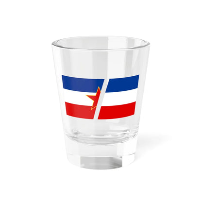 Flag of Yugoslavia combined (Yugoslavia) Shot Glass 1.5oz 1.5oz - Go Mug Yourself