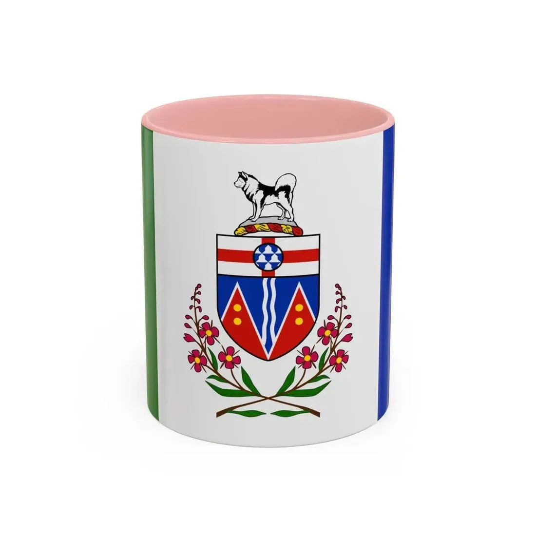 Flag of Yukon Canada - Accent Coffee Mug 11oz Pink - Go Mug Yourself