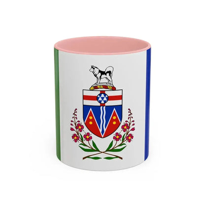 Flag of Yukon Canada - Accent Coffee Mug 11oz Pink - Go Mug Yourself