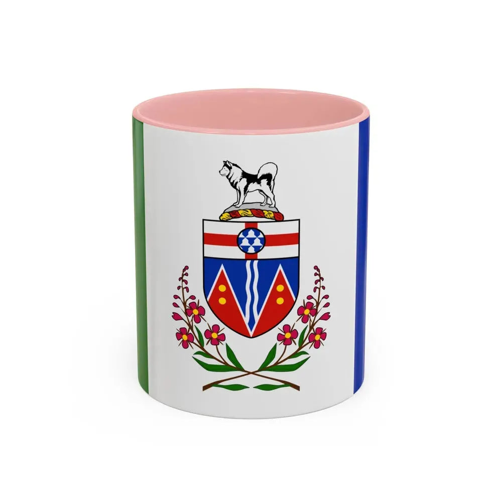 Flag of Yukon Canada - Accent Coffee Mug 11oz Pink - Go Mug Yourself