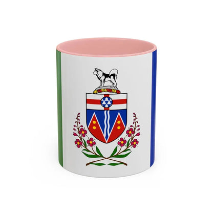 Flag of Yukon Canada - Accent Coffee Mug 11oz Pink - Go Mug Yourself