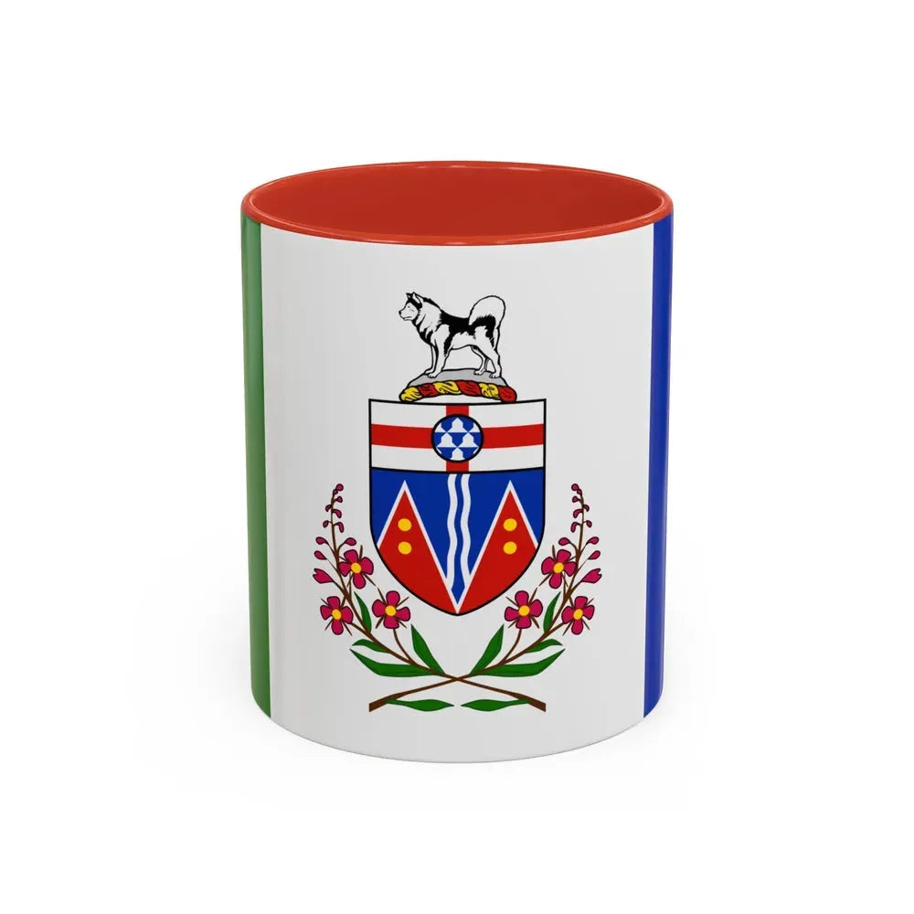 Flag of Yukon Canada - Accent Coffee Mug 11oz Red - Go Mug Yourself