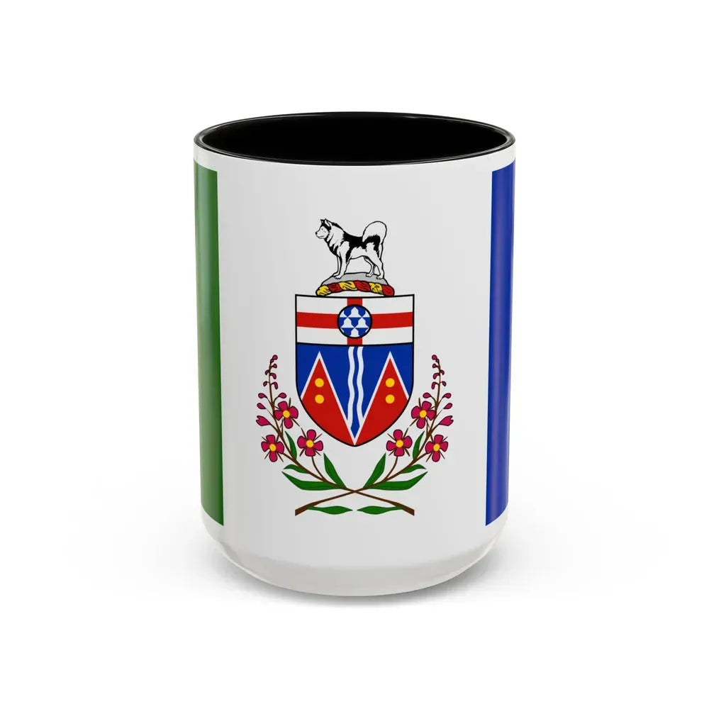 Flag of Yukon Canada - Accent Coffee Mug 15oz Black - Go Mug Yourself