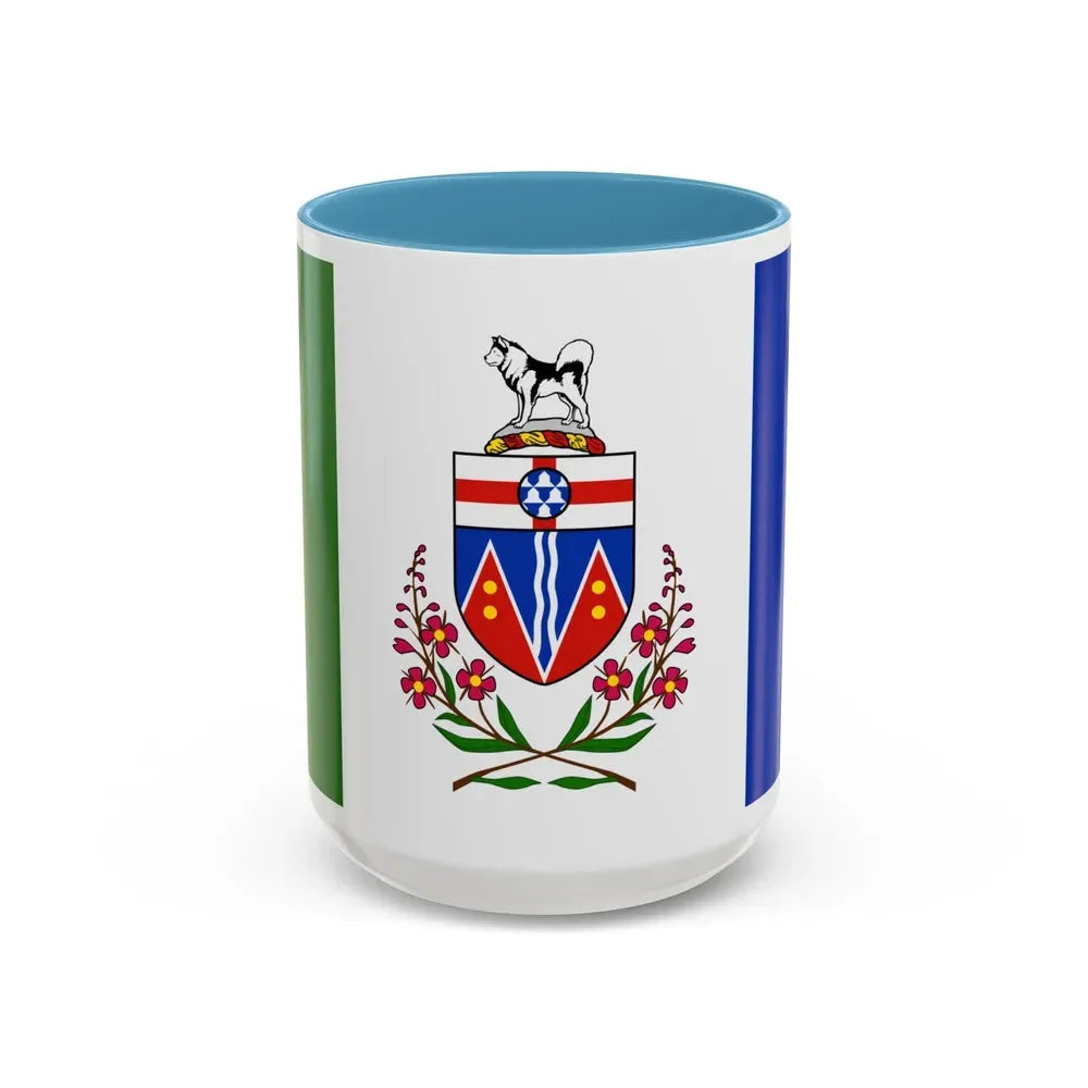 Flag of Yukon Canada - Accent Coffee Mug 15oz Light Blue - Go Mug Yourself