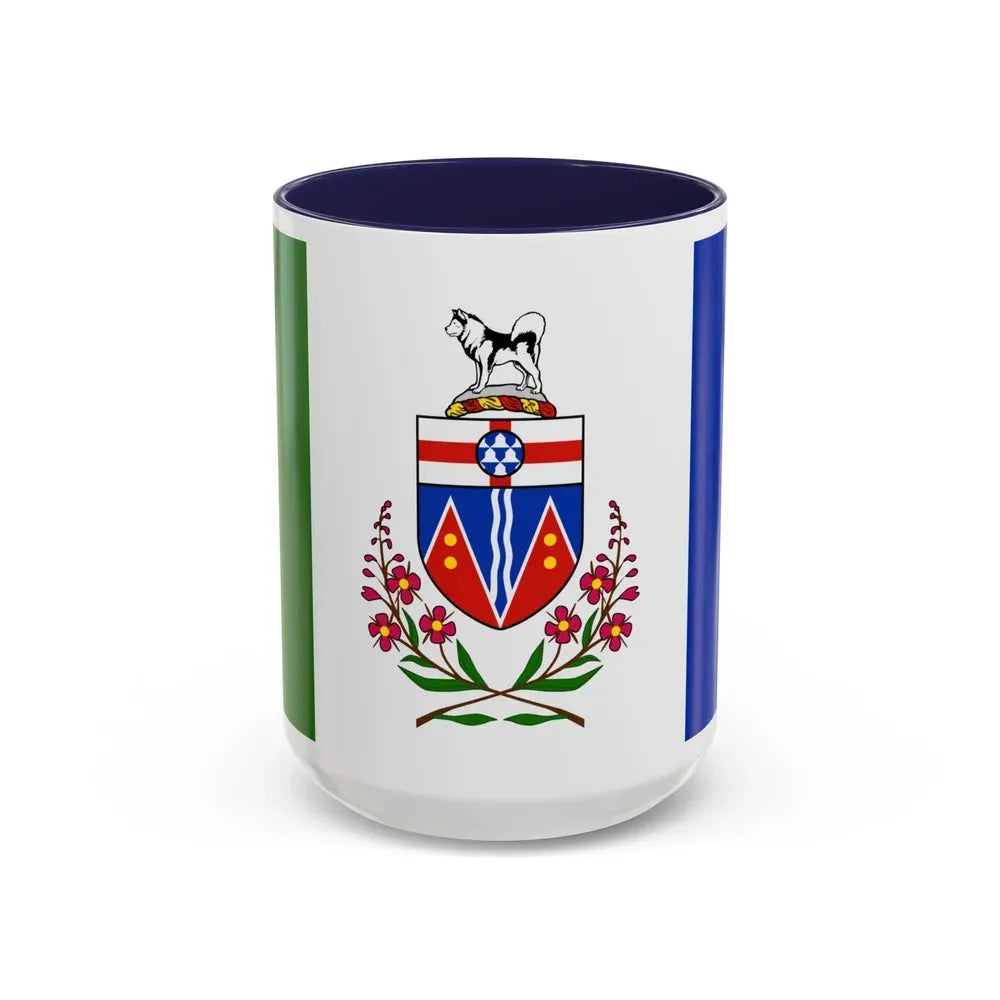 Flag of Yukon Canada - Accent Coffee Mug 15oz Navy - Go Mug Yourself