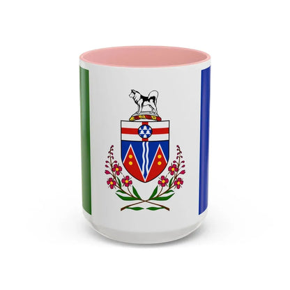 Flag of Yukon Canada - Accent Coffee Mug 15oz Pink - Go Mug Yourself