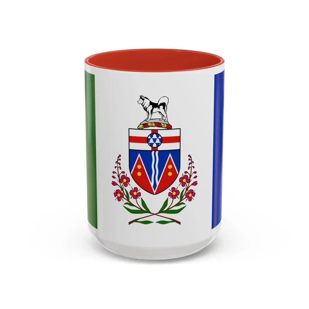 Flag of Yukon Canada - Accent Coffee Mug 15oz Red - Go Mug Yourself