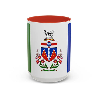 Flag of Yukon Canada - Accent Coffee Mug 15oz Red - Go Mug Yourself