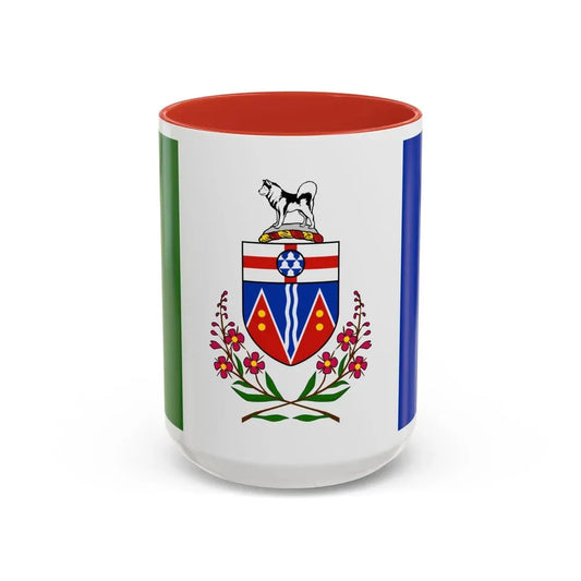 Flag of Yukon Canada - Accent Coffee Mug 15oz Red - Go Mug Yourself