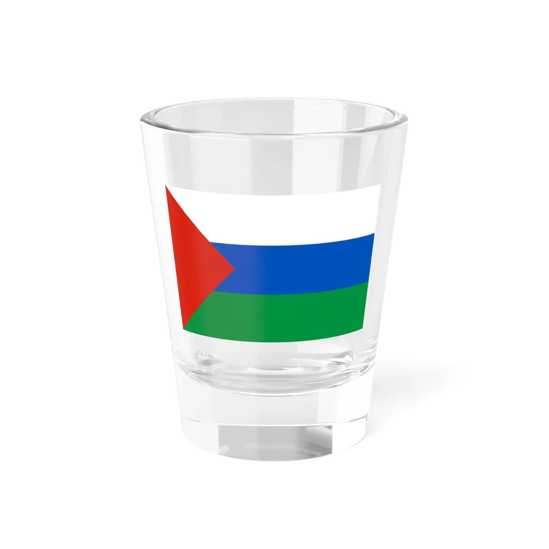 Flag of Yurginsky rayon Tyumen oblast 2002 (Russia) Shot Glass 1.5oz 1.5oz - Go Mug Yourself