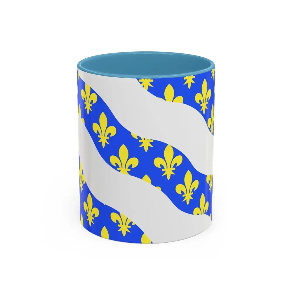 Flag of Yvelines France - Accent Coffee Mug 11oz Light Blue - Go Mug Yourself