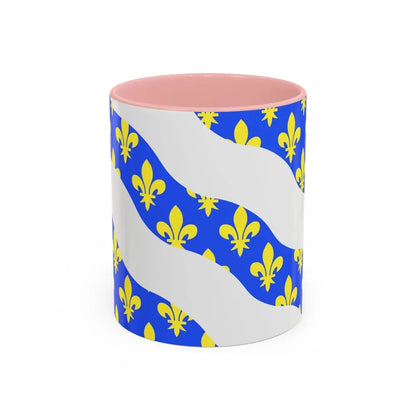 Flag of Yvelines France - Accent Coffee Mug 11oz Pink - Go Mug Yourself