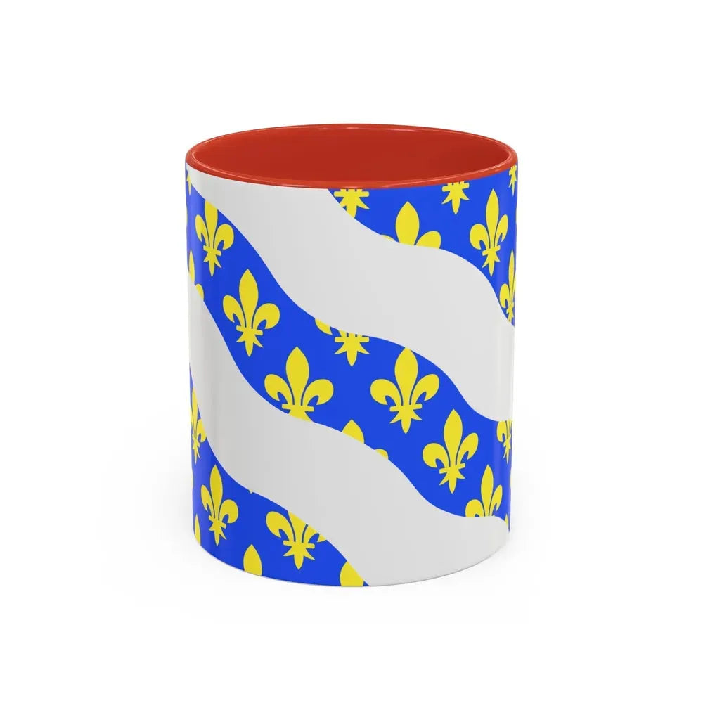 Flag of Yvelines France - Accent Coffee Mug 11oz Red - Go Mug Yourself