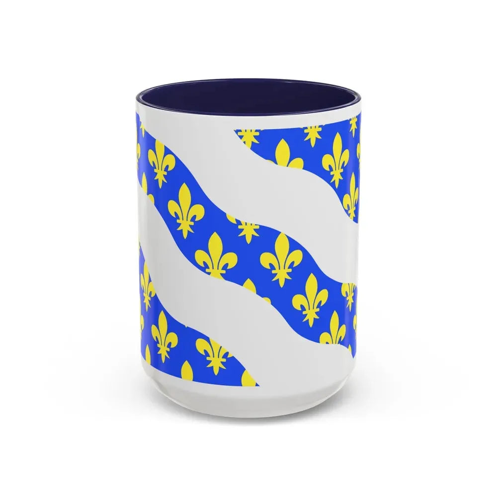 Flag of Yvelines France - Accent Coffee Mug 15oz Navy - Go Mug Yourself