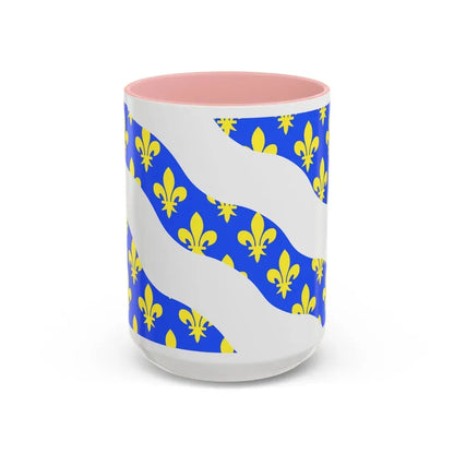 Flag of Yvelines France - Accent Coffee Mug 15oz Pink - Go Mug Yourself
