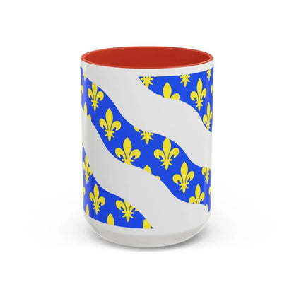 Flag of Yvelines France - Accent Coffee Mug 15oz Red - Go Mug Yourself