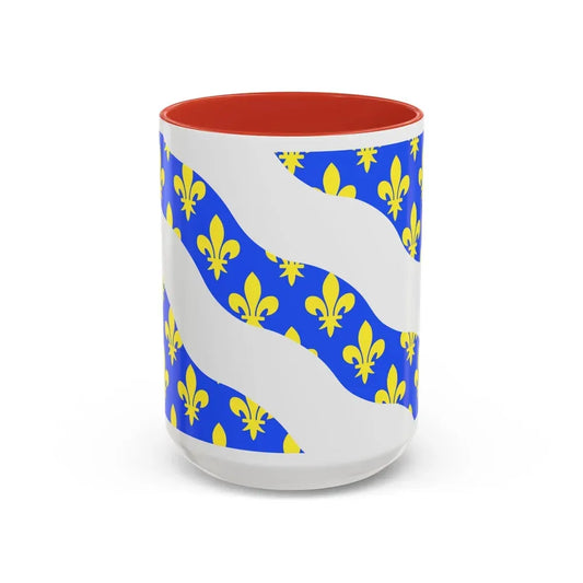 Flag of Yvelines France - Accent Coffee Mug 15oz Red - Go Mug Yourself