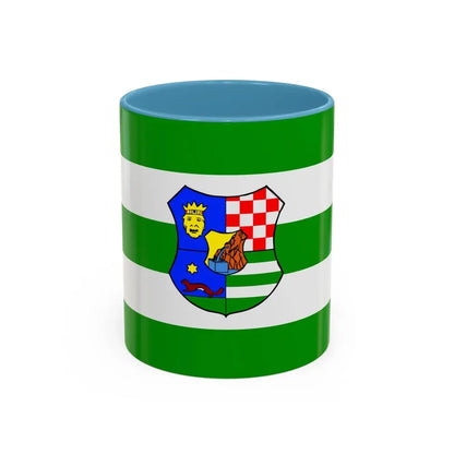 Flag of Zagreb County Croatia - Accent Coffee Mug 11oz Light Blue - Go Mug Yourself