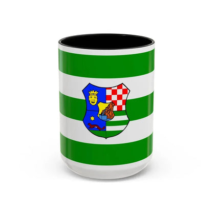 Flag of Zagreb County Croatia - Accent Coffee Mug 15oz Black - Go Mug Yourself