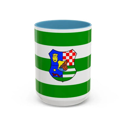 Flag of Zagreb County Croatia - Accent Coffee Mug 15oz Light Blue - Go Mug Yourself