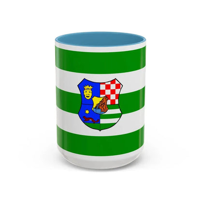 Flag of Zagreb County Croatia - Accent Coffee Mug 15oz Light Blue - Go Mug Yourself