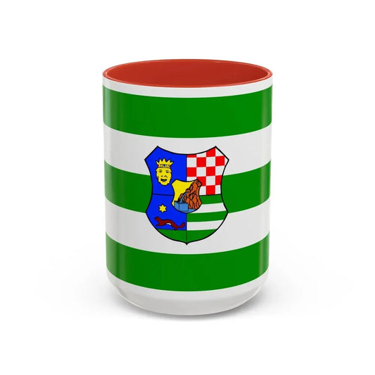 Flag of Zagreb County Croatia - Accent Coffee Mug 15oz Red - Go Mug Yourself