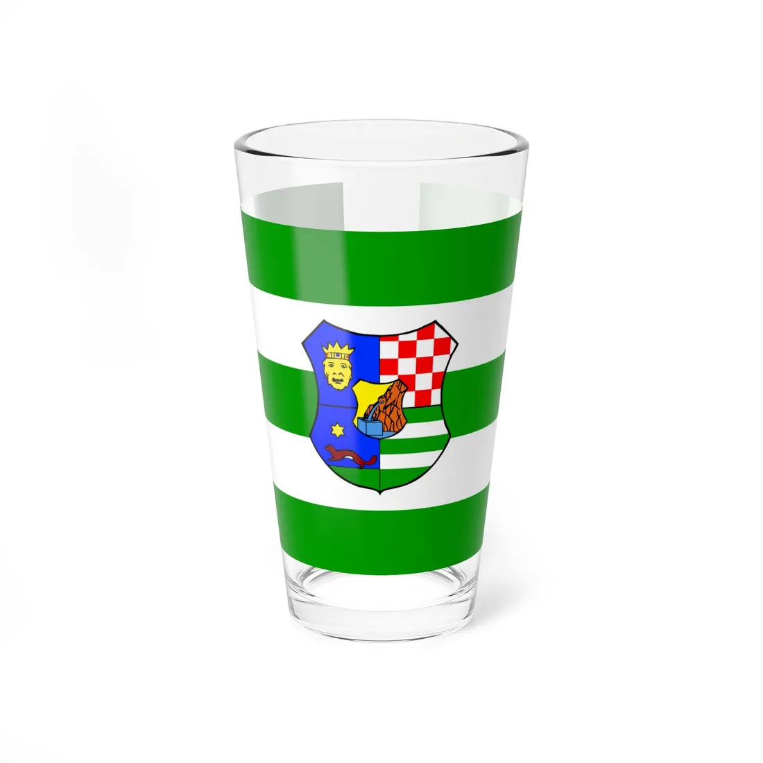 Flag of Zagreb County Croatia - Pint Glass 16oz 16oz - Go Mug Yourself