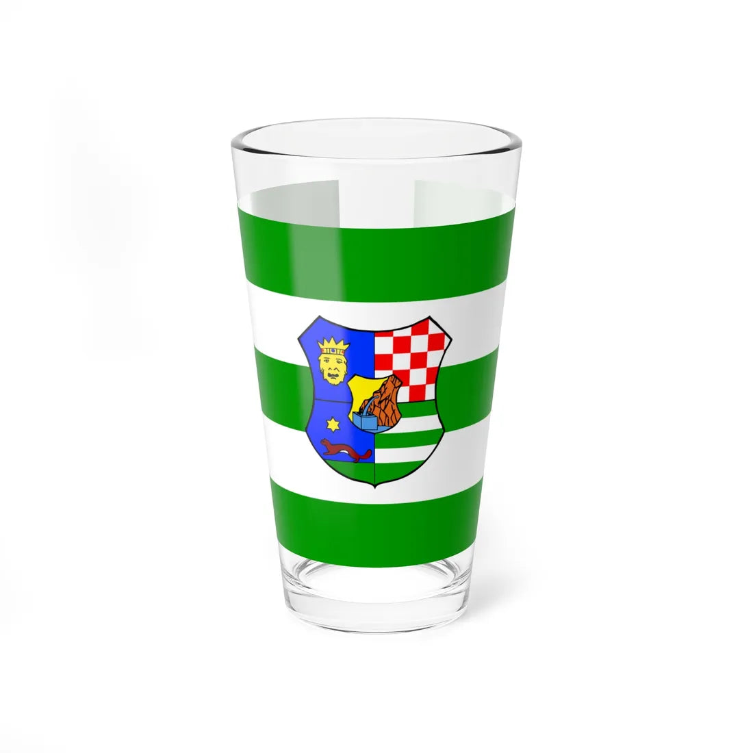 Flag of Zagreb County (Croatia) Pint Glass 16oz 16oz - Go Mug Yourself