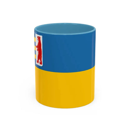 Flag of Zakarpattia Oblast Ukraine - Accent Coffee Mug 11oz Light Blue - Go Mug Yourself