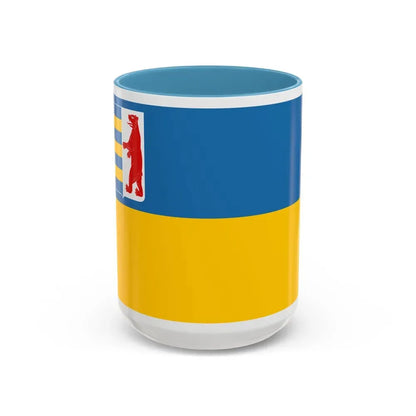 Flag of Zakarpattia Oblast Ukraine - Accent Coffee Mug 15oz Light Blue - Go Mug Yourself
