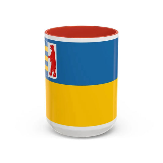 Flag of Zakarpattia Oblast Ukraine - Accent Coffee Mug 15oz Red - Go Mug Yourself