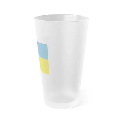 Flag of Zakarpattia Oblast Ukraine - Frosted Pint Glass 16oz-Go Mug Yourself